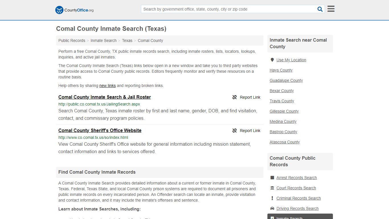 Inmate Search - Comal County, TX (Inmate Rosters & Locators)